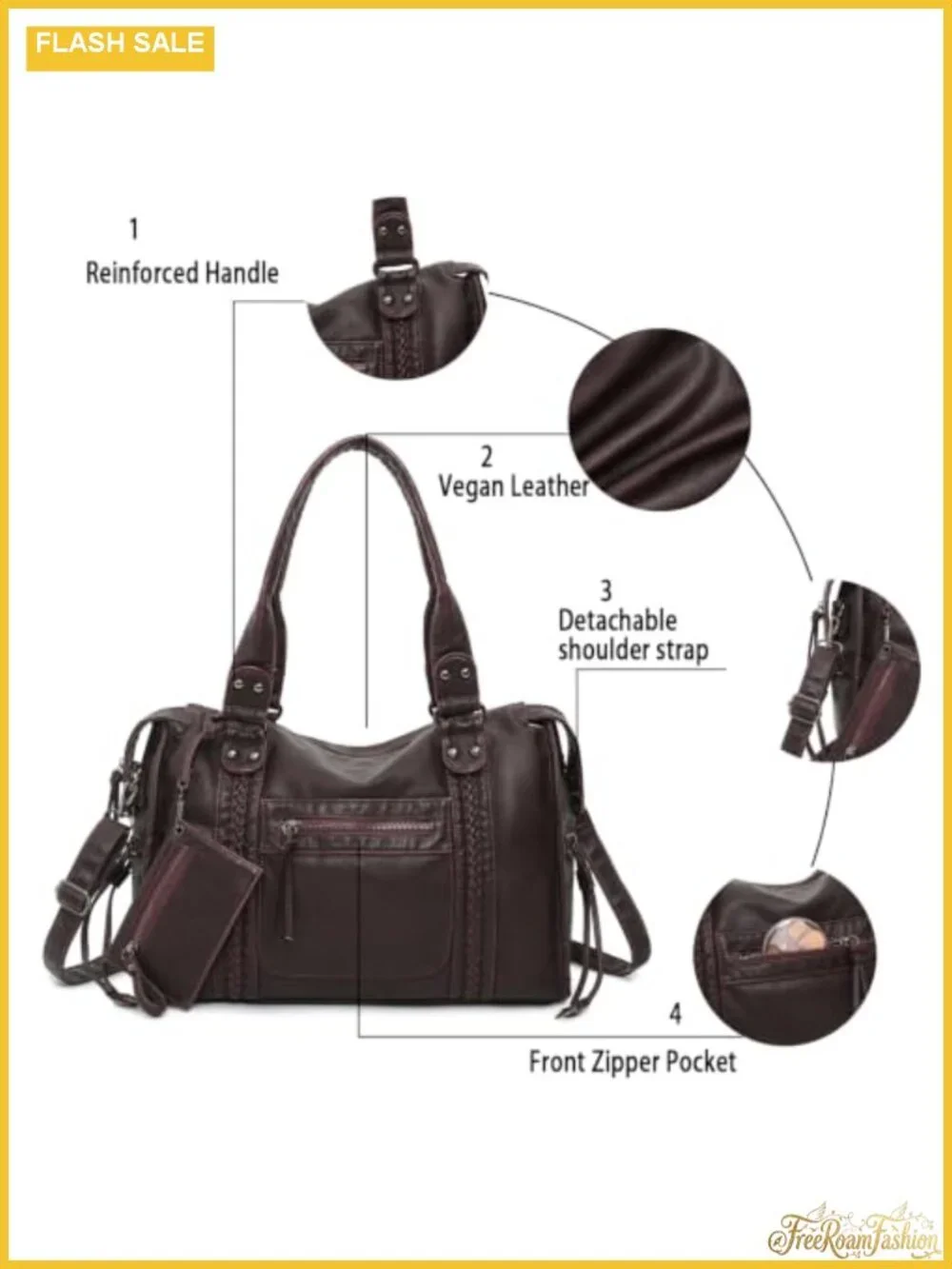 Vegan Leather Hobo Shoulder Bag for Women, Y2K Distressed Tote